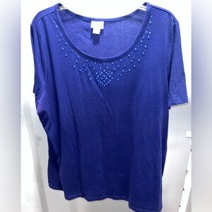 Blue Embellished Women's Top